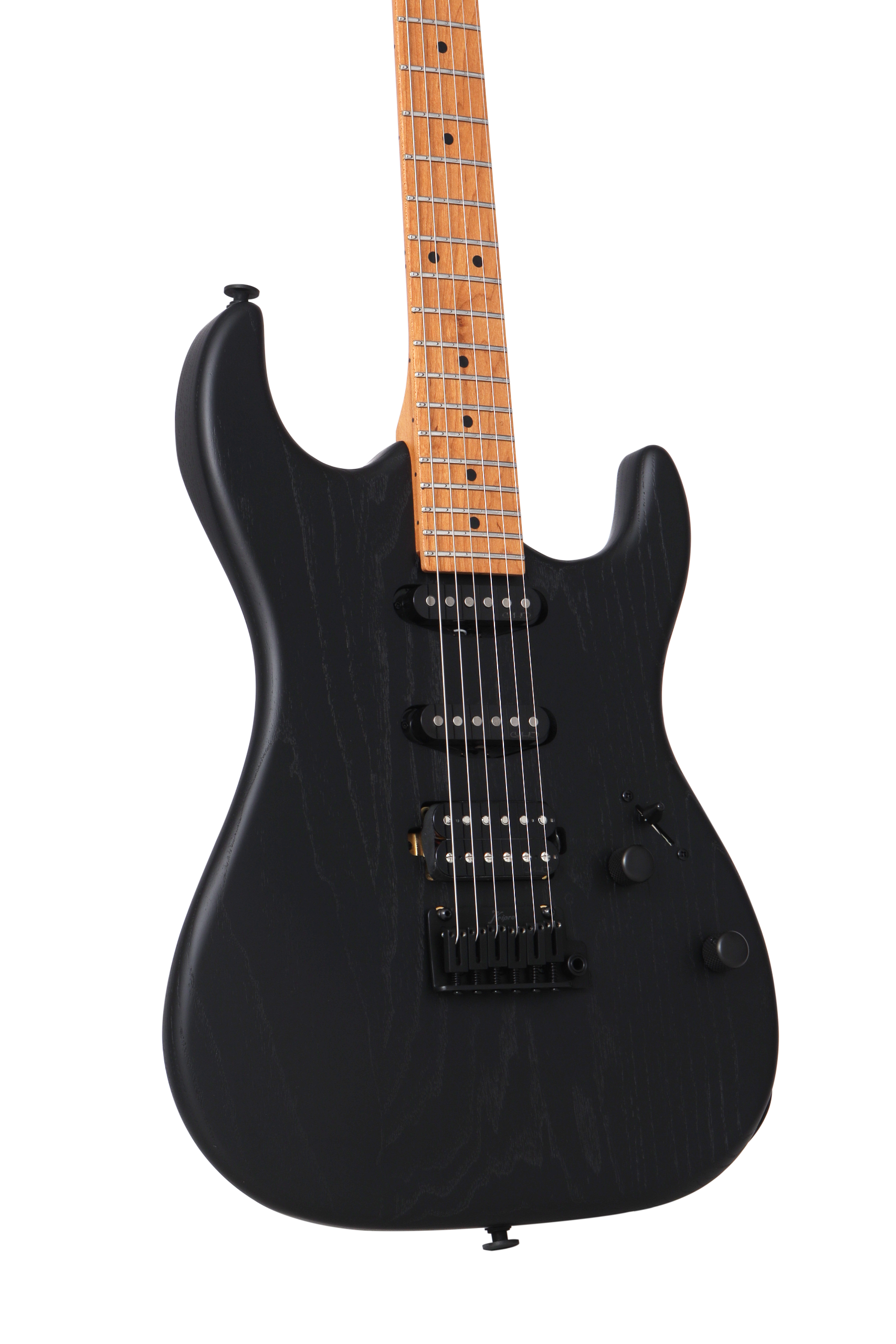 KS-Deluxe Ash Maple SSH Black E-Gitarre